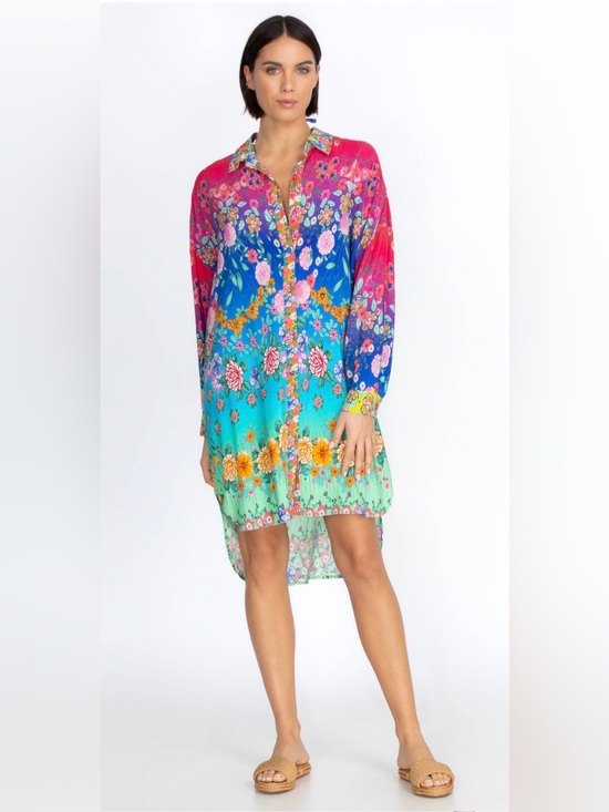 Johnny Was Dresses & Skirts - Johnny Was RAINBOW MIDI SHIRT DRESS